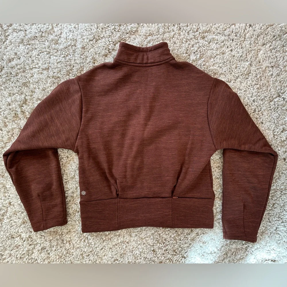 Athleta Brown Quarter-Zip Pullover Fleece - Picture 3 of 4